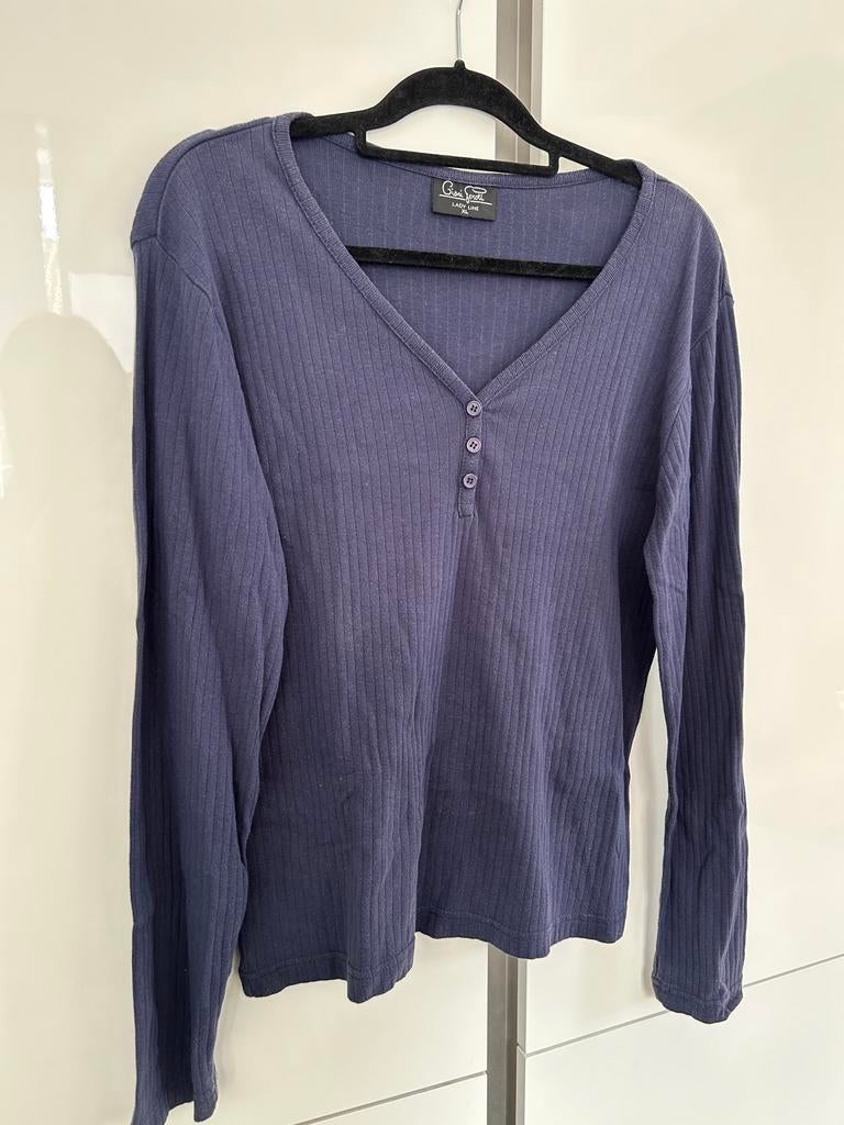 Giani Feroti shirt lange mouw XL donkerblauw, Blauw, Maat 42/44 (L), Ophalen of Verzenden, Zo goed als nieuw