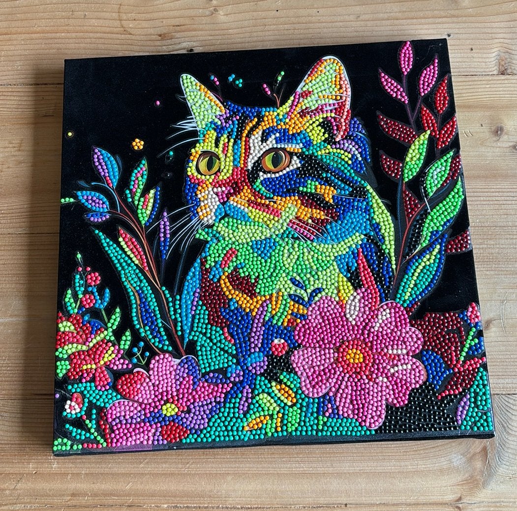 Diamant painting kat neon, Ophalen of Verzenden