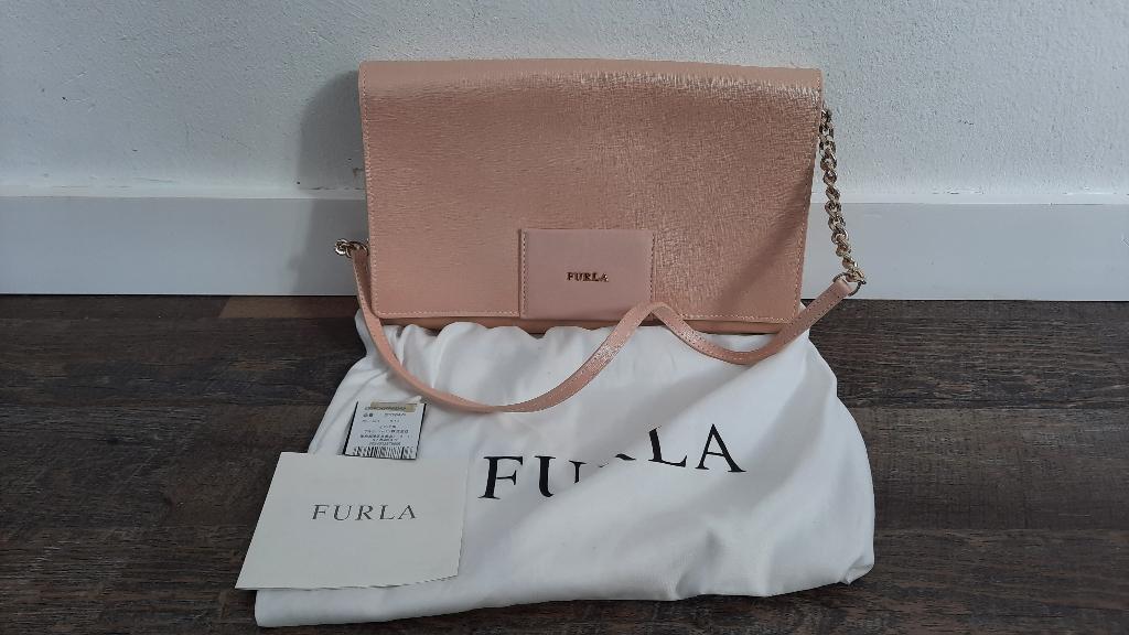 Furla Mini Creme Leren Schouder / Hand Tas, Nieuw, Ophalen of Verzenden, Nieuw, Beige, Handtas