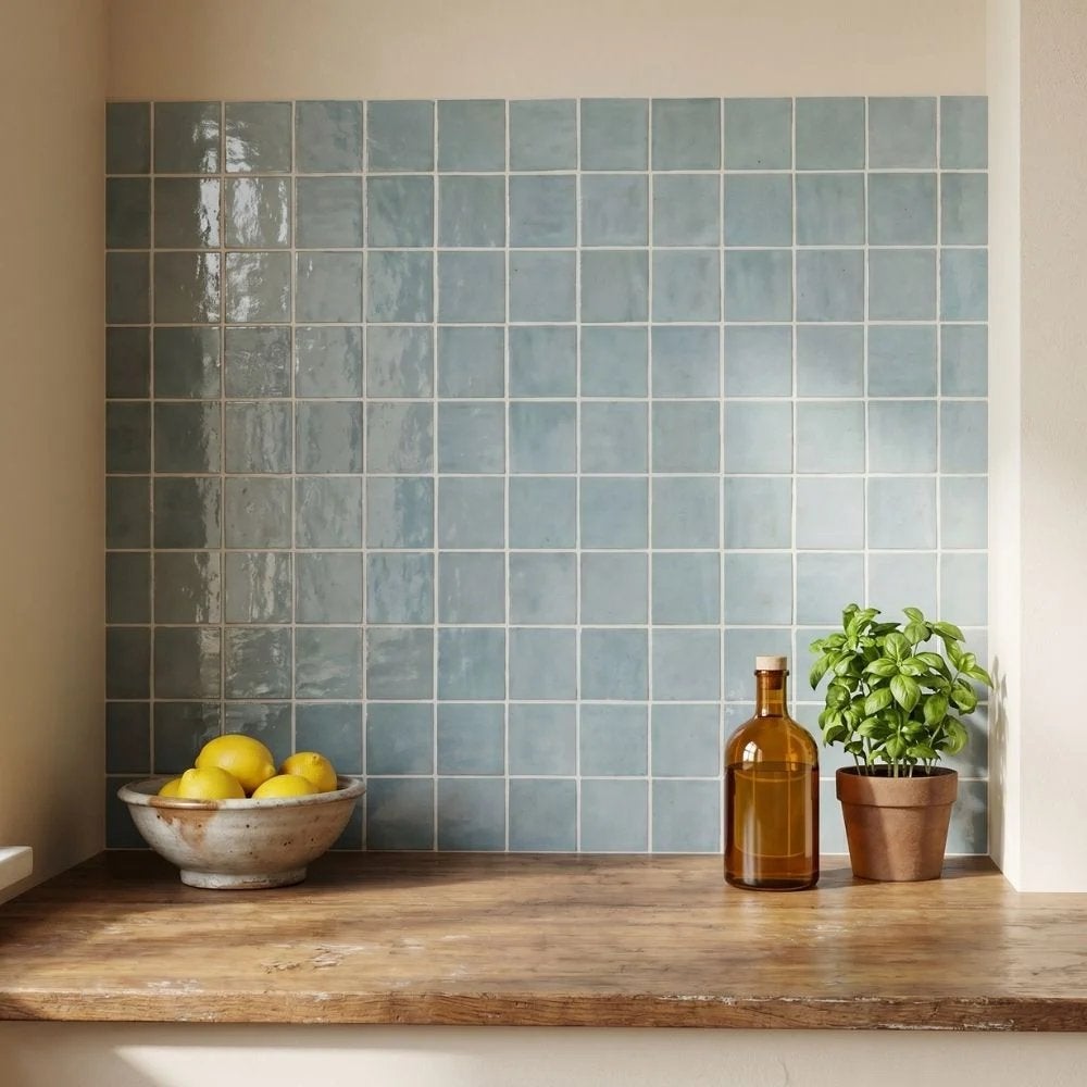Cifre Céramica zellige aqua blauw 10x10 120 stuks, Ophalen, Minder dan 20 cm, Minder dan 5 m², Wandtegels