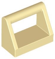 Lego tegels/tiles modified 1x2 tan 1 st, Ophalen of Verzenden, Gebruikt, Losse stenen, Lego