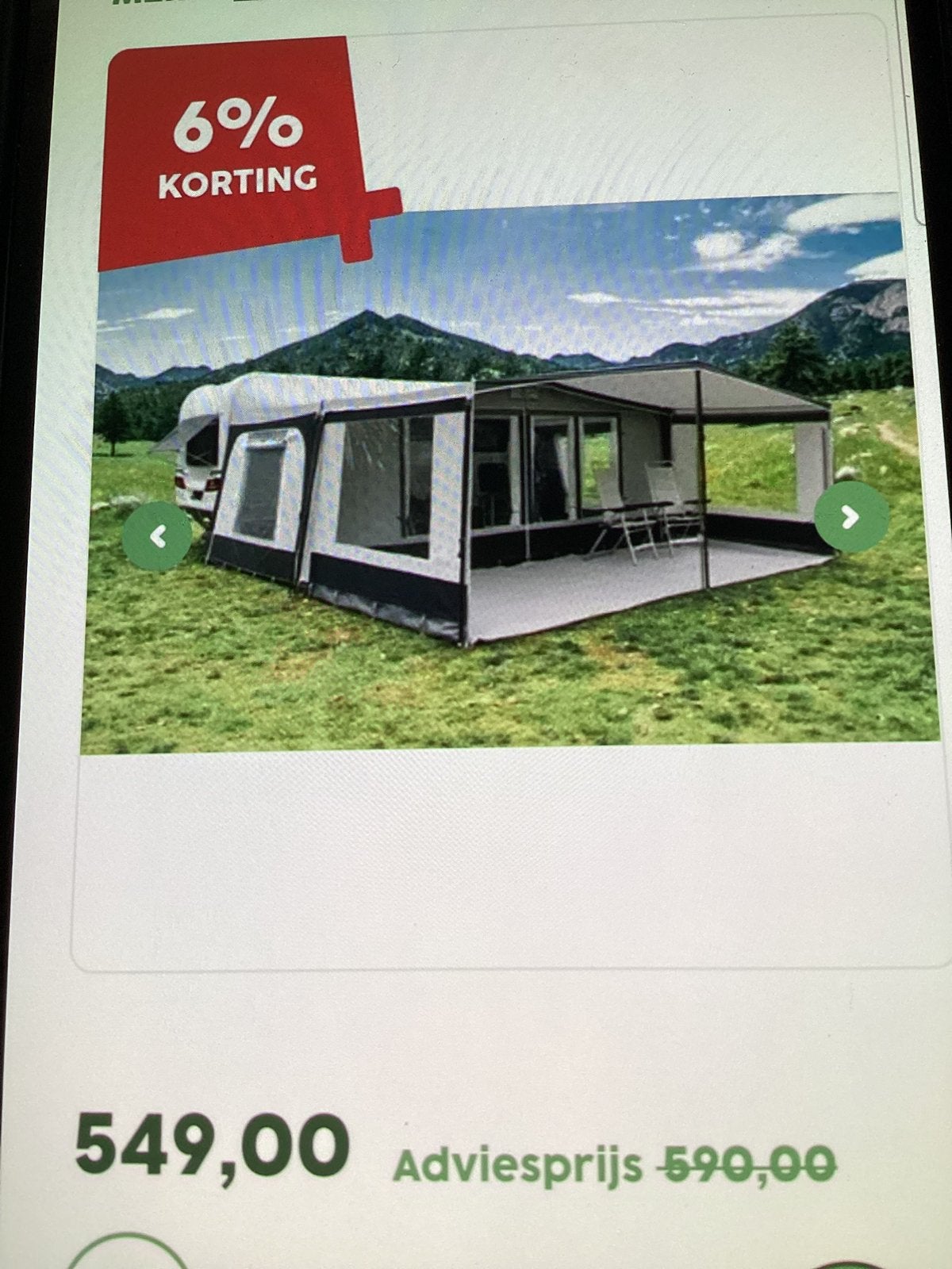 Voortentluifel Reda, Caravans en Kamperen, Ophalen, Zo goed als nieuw, Reda