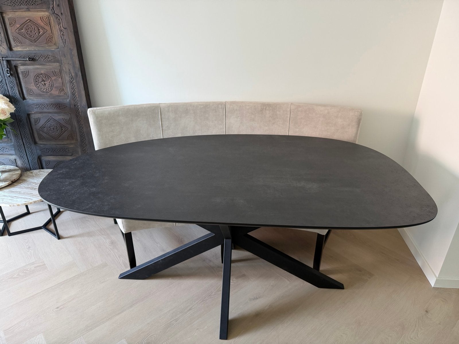Eettafel Oviedo Decobello Ferro Black HPL 180x100 cm, Huis en Inrichting, Tafels | Eettafels, 50 tot 100 cm, 150 tot 200 cm, Ophalen of Verzenden