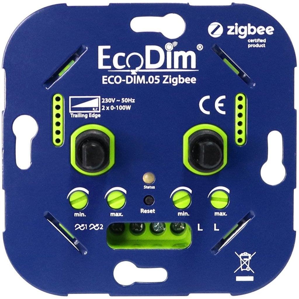 Zigbee led dimmer duo 2x 0-100W fase afsnijding (RC, Verzenden, Nieuw