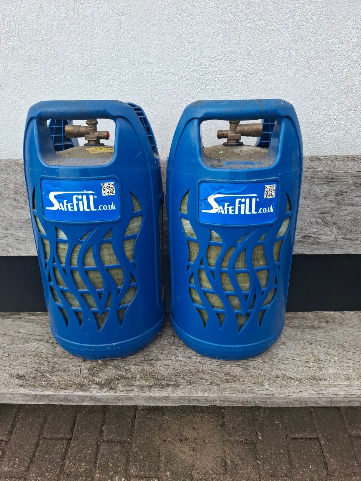 2x Safefill LPG gasflessen lichtgewicht, Caravans en Kamperen, Ophalen, Gebruikt