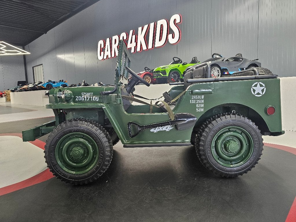Willy Kinderjeep - 24 volt - 3 pers. - leren zit - met RC, Ophalen of Verzenden, Nieuw, Afstandsbediening