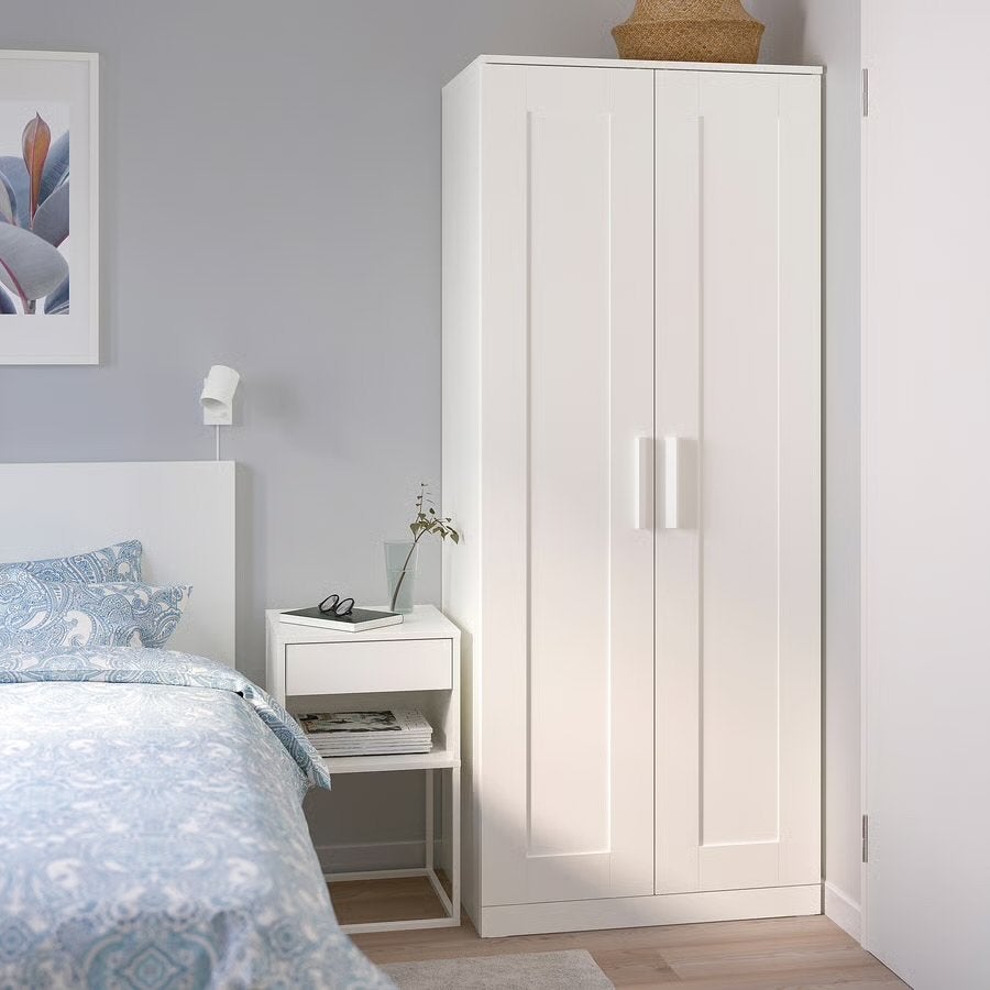 IKEA BRIMNES Kledingkast - Wit, 2 deuren, Ophalen, Gebruikt, 50 tot 100 cm, 150 tot 200 cm