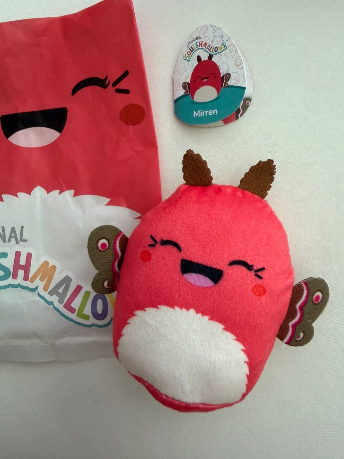 Squishmallows Mirren vlinder Mc Donalds Happy Meal, Ophalen of Verzenden, Nieuw, Rood, Overige typen