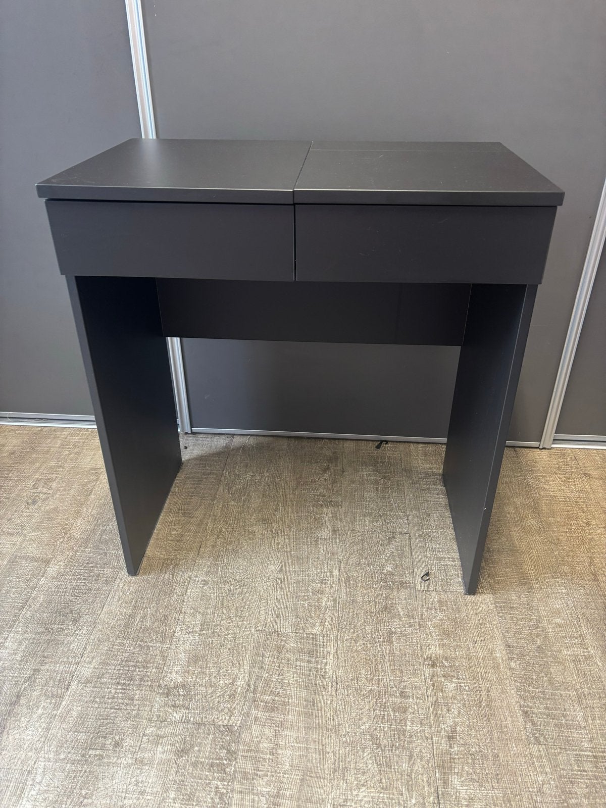 Zwart kaptafeltje Ikea met spiegel en lade, Ophalen, Gebruikt, 50 tot 100 cm, Minder dan 100 cm