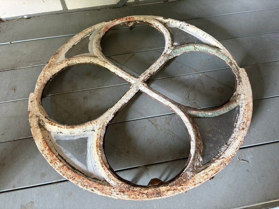 Antiek staalraam, Doe-het-zelf en Verbouw, Glas en Ramen, Ophalen, Gevelraam of Ruit, Gebruikt, Minder dan 80 cm