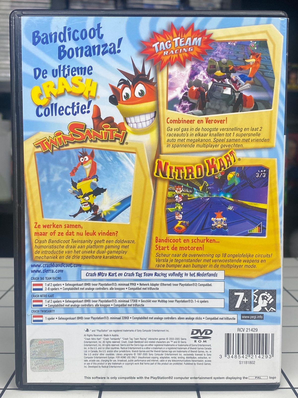 Crash Bandicoot Action Pack - PS2 PlayStation 2 Games - CIB, Avontuur en Actie, Gebruikt, Sierra, Gekoppelde computers