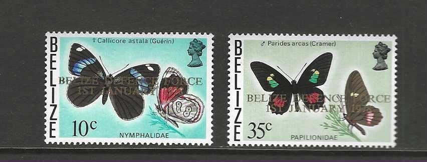 Belize 379-380 insecten vlinder jaar 1978 serie PF, Ophalen of Verzenden, Postfris, Dier of Natuur