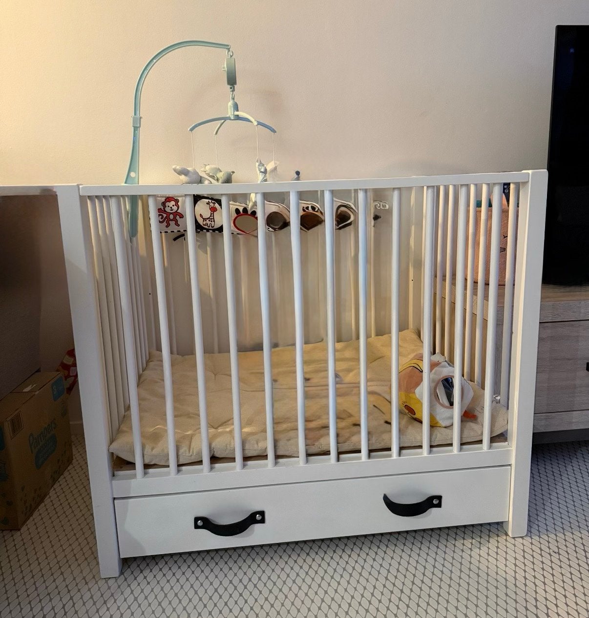 Baby box wit, Ophalen, Gebruikt, Vierkant, In hoogte verstelbaar