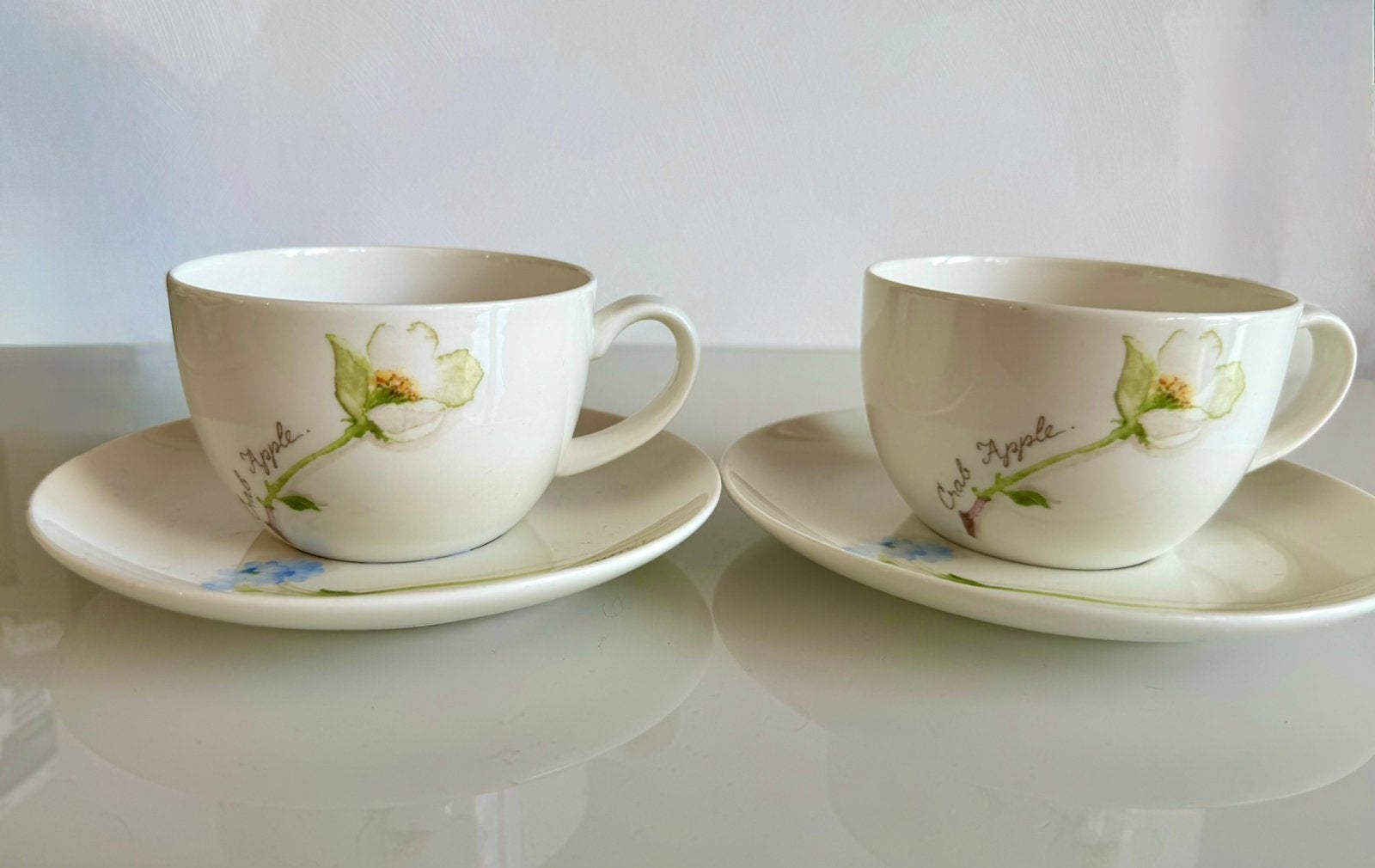 NIEUW! Set van 2 Royal Fine China "Flowery" kop en schotels, Huis en Inrichting, Nieuw, Ophalen of Verzenden, Overige stijlen