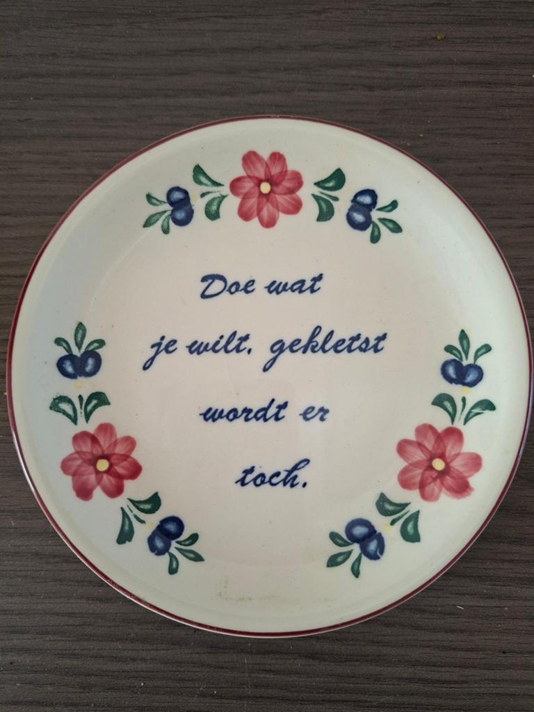 Decoratief bord met spreuk: "Doe wat je wilt...", Ophalen of Verzenden