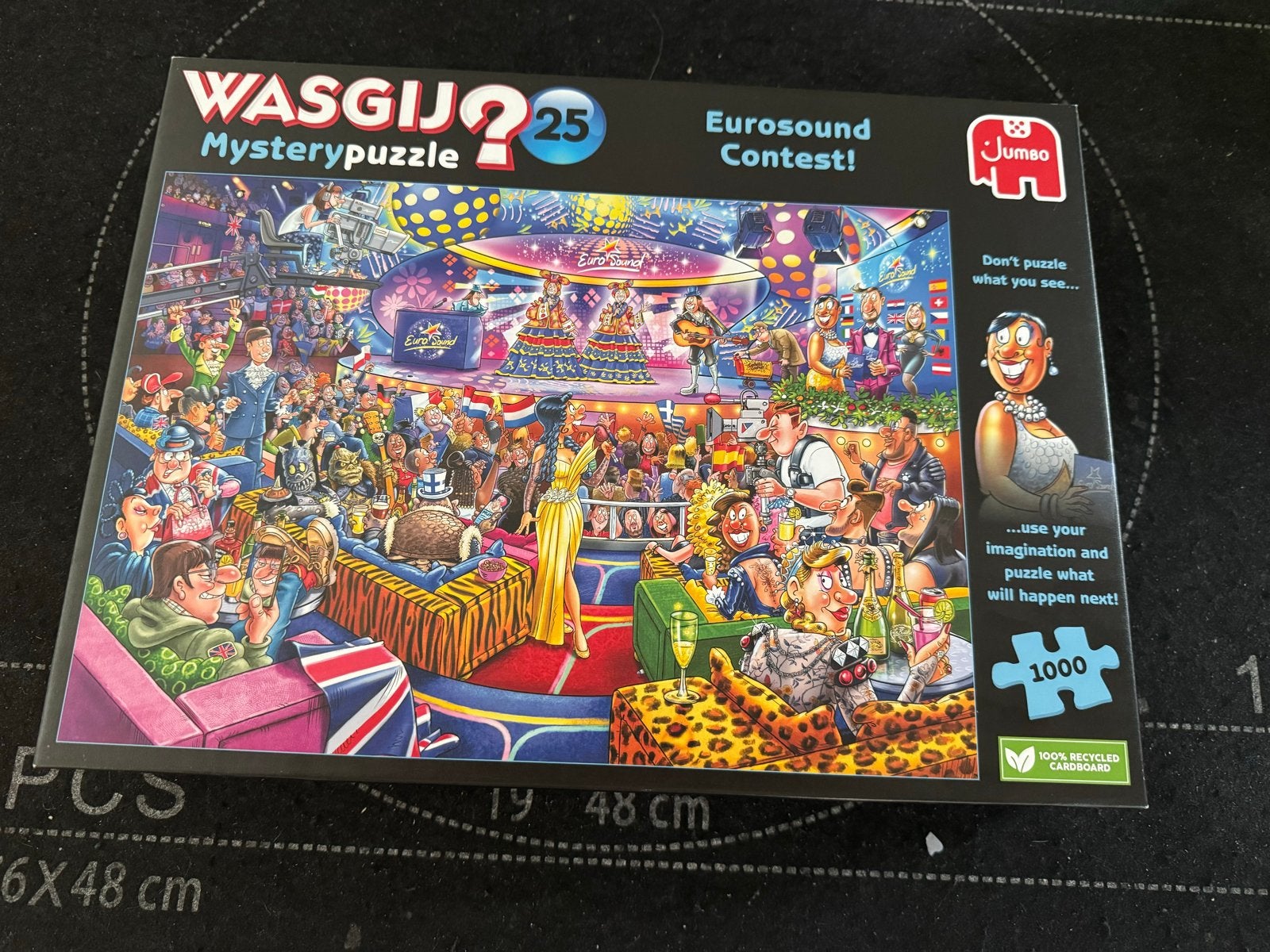 1x gelegd: Wasgij Mystery Puzzel 25 Eurosound contest, Ophalen of Verzenden, 500 t/m 1500 stukjes, Zo goed als nieuw, Legpuzzel
