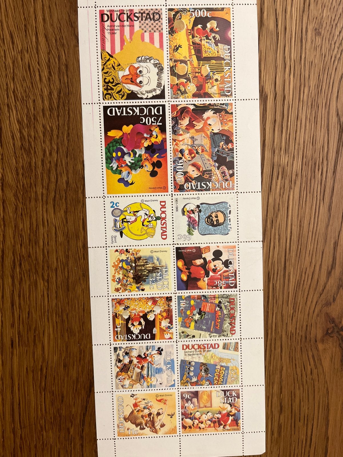 Donald Duck Duckstad postzegels - Nieuw vel, Ophalen of Verzenden, Nieuw