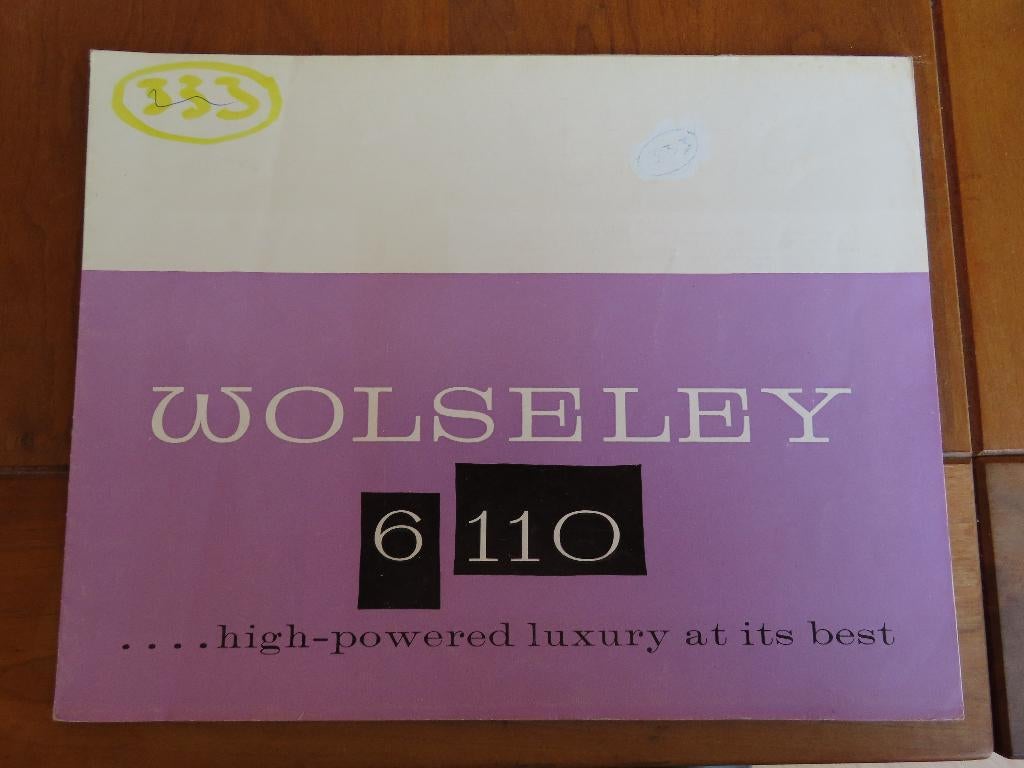 Folder Wolseley 6/110 1961, Ophalen of Verzenden, Zo goed als nieuw, Overige merken, Wolseley