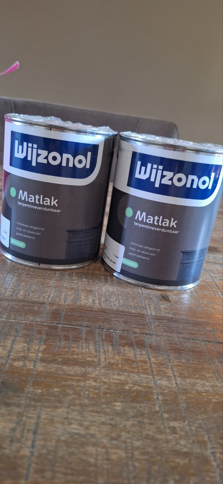 2x Wijzonol Matlak RAL 7021 1L - Terpentineverdunbaar, Ophalen, Nieuw, Lak, Grijs