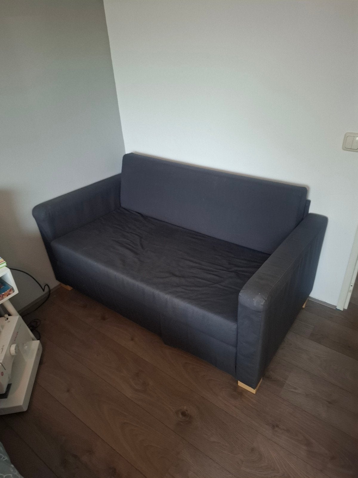 ikea slaapbank in goede staat., Ophalen, Gebruikt, Zwart, Tweepersoons