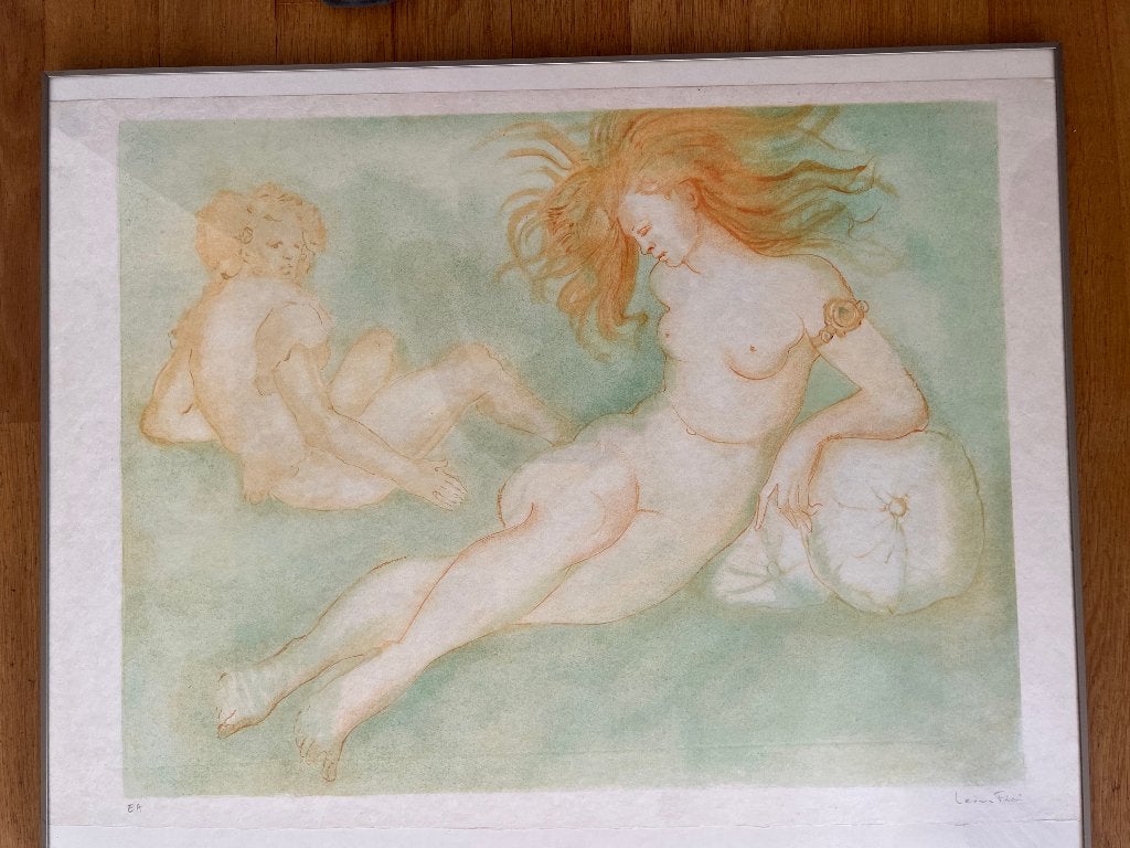 Leonor Fini Lithografie, Antiek en Kunst, 1950 - 1999, Portret, 65 cm, Gesigneerd