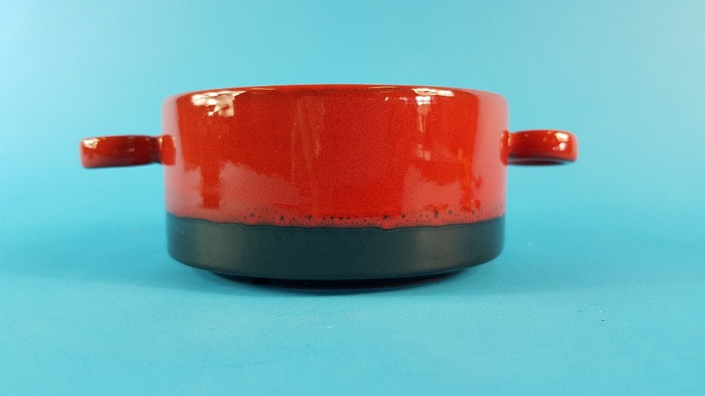 t Vuur Holland vintage soepkom, rood/zwart, puntgaaf. 7A3, Ophalen of Verzenden