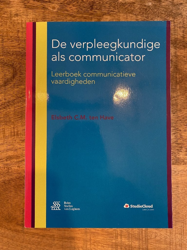 De verpleegkundige als communicator, Ophalen of Verzenden, Beta, Zo goed als nieuw, HBO