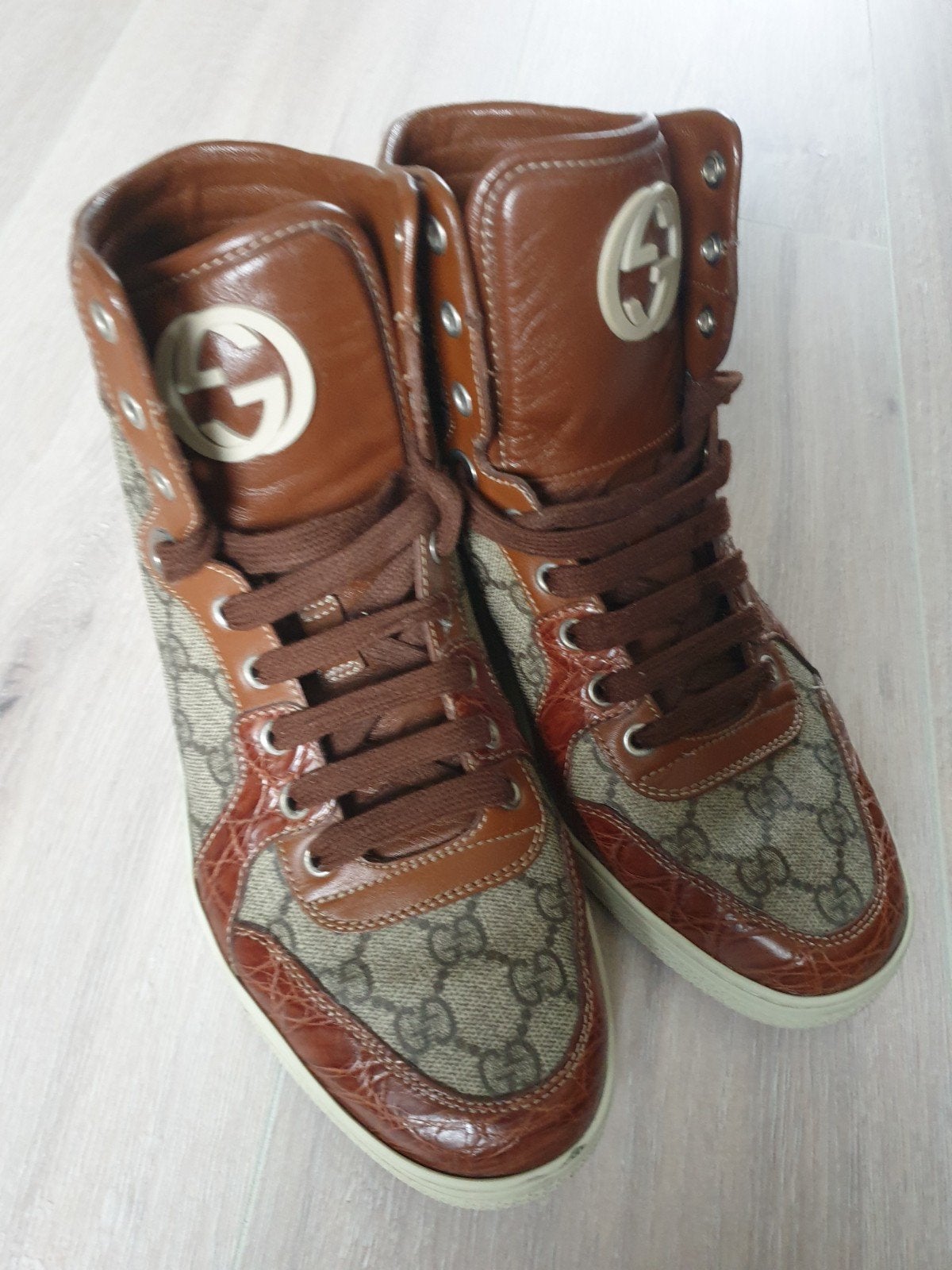 Gucci interlocking GG trainers mt41 zgan €250, Kleding | Heren, Schoenen, Ophalen, Bruin, Gucci, Sneakers of Gympen
