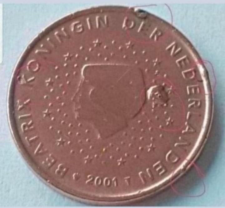 Nederland/België (1,2 eurocent) Misslag, Verzenden, België, 1 cent, Losse munt