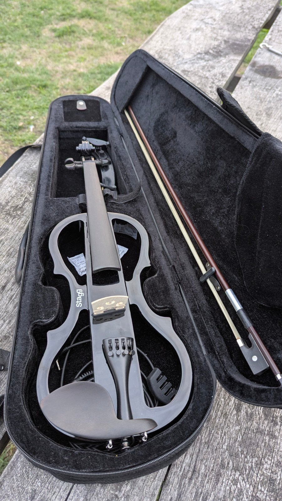 Stagg EVN X-4/4 elektrische viool met complete set, Ophalen, Elektrisch, Viool, Zo goed als nieuw
