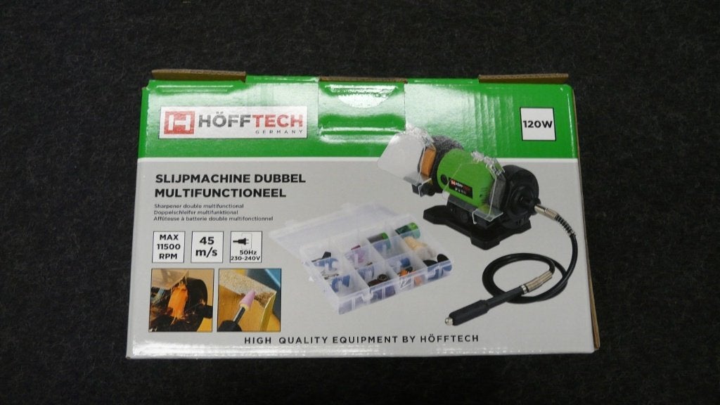 Hofftech multifunctionele werkbank slijpmachine 120 Watt, Ophalen, Nieuw, Minder dan 700 watt, Werkbankslijpmachine