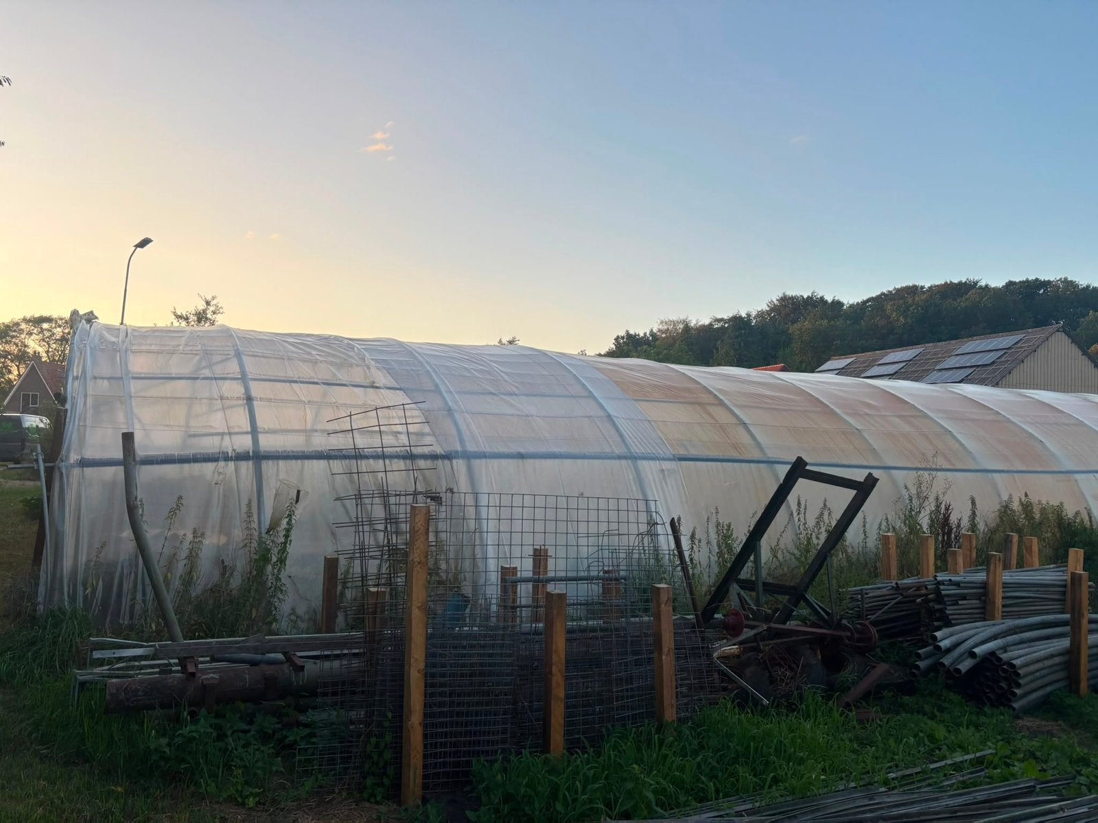 Grote tunnelkas 8x20 meter, Tuin en Terras, Kassen, Gebruikt, Folie, Kweekkas, Ophalen