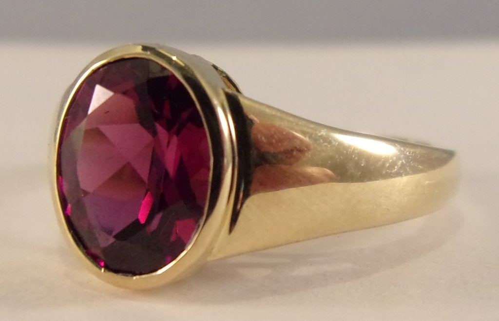 Nieuwe gouden damesring met Rhodoliet, maat 17, Sieraden, Tassen en Uiterlijk, Ringen, Verzenden, Nieuw, 17 tot 18, Met edelsteen