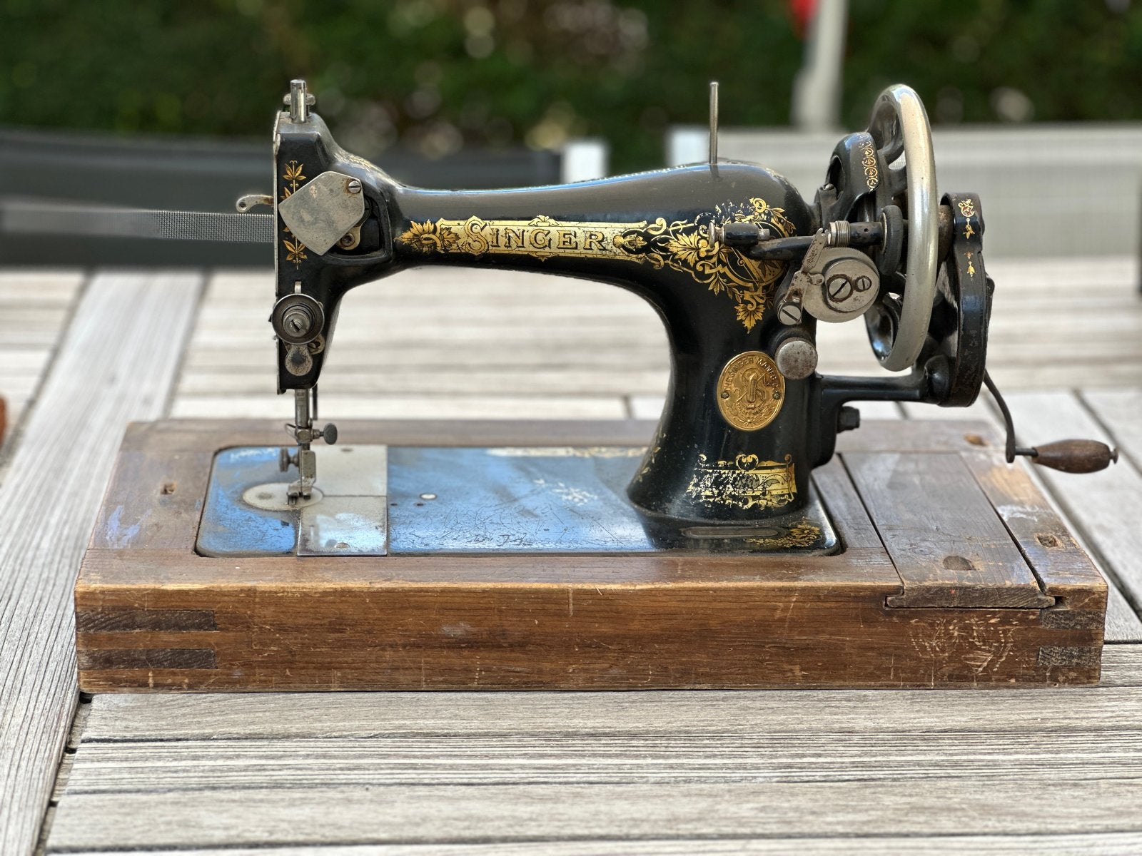 Antieke Singer naaimachine - Handbediend, Ophalen of Verzenden