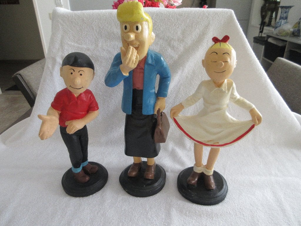 3 grote beelden Suske en Wiske en Tante Sidonia ., Ophalen of Verzenden, Suske en Wiske, Zo goed als nieuw, Beeldje of Figuurtje
