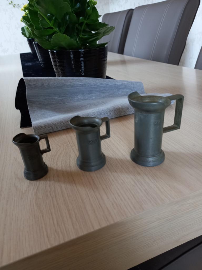 3 tinnen maatbekers, Antiek en Kunst, Ophalen of Verzenden
