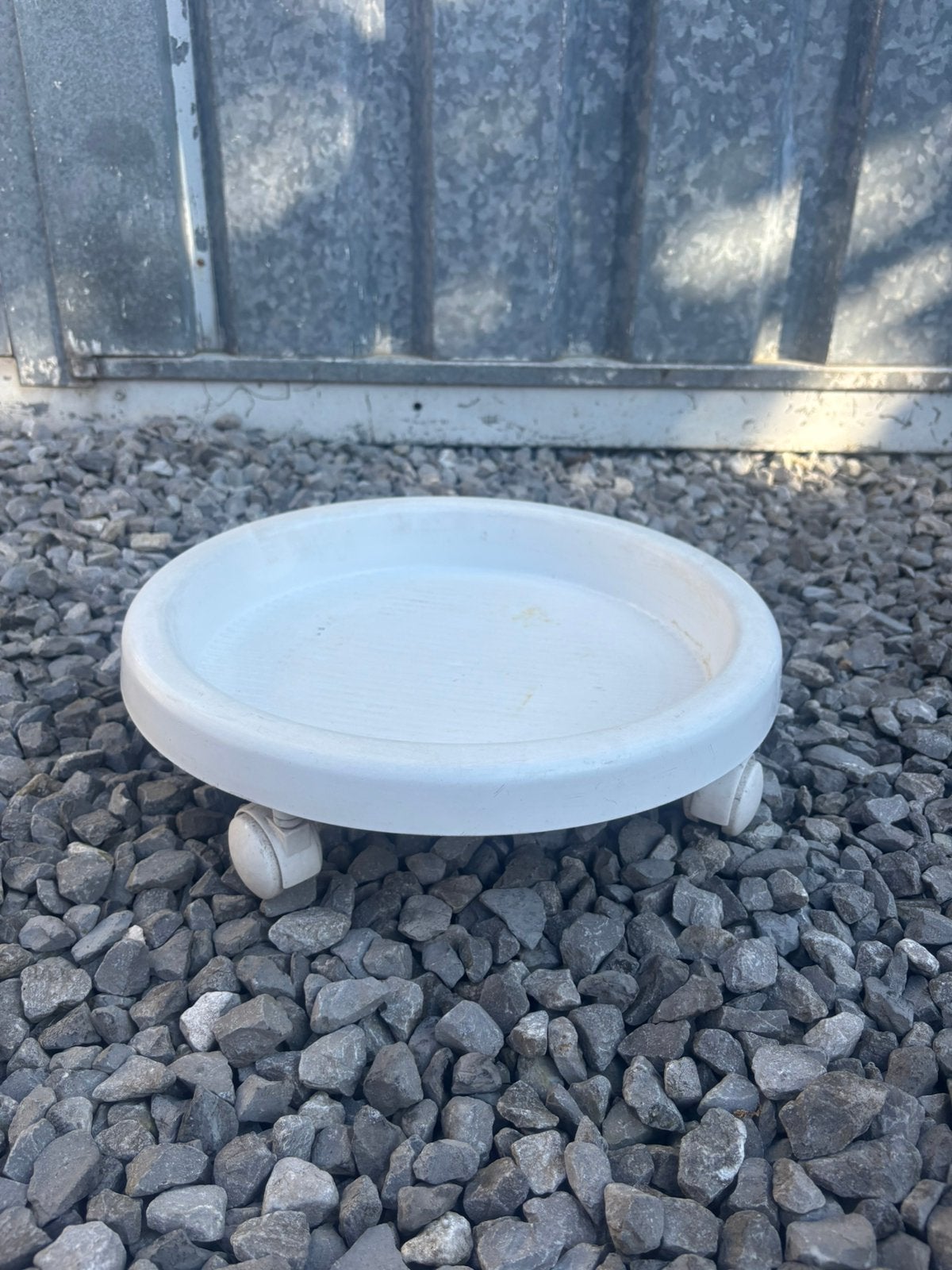 Keter plantentrolley wit rond plantenplateau wieltjes 35 cm, Ophalen of Verzenden