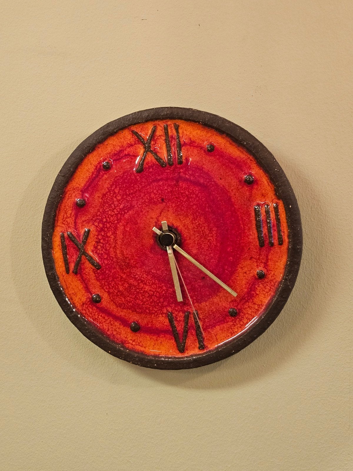Vintage Krösselbach Keramische Wandklok Klok Keramiek, Ophalen of Verzenden