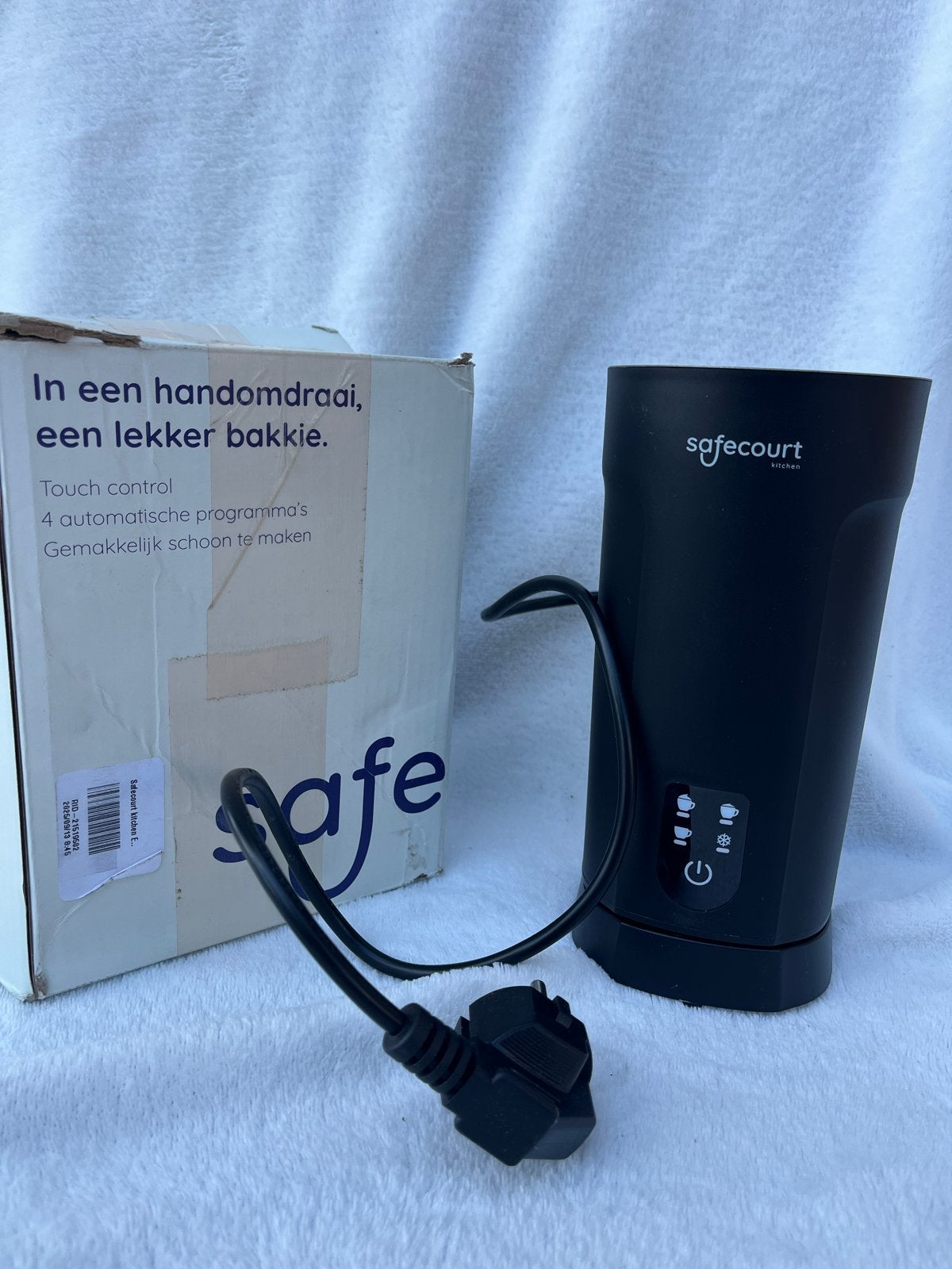 SafeCourt kitchen Melkopschuimer - Elektrisch, Zwart, MF600, Ophalen of Verzenden, Zo goed als nieuw, Elektrische melkopschuimer