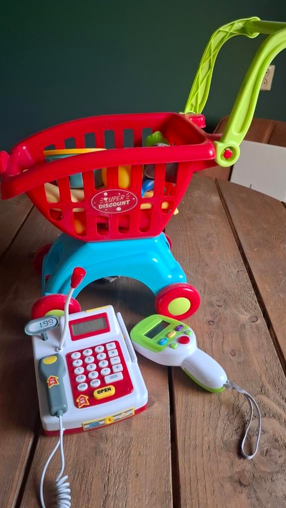Winkelkarretje, kassa en scanner voor kinderen, Ophalen of Verzenden, Jongen of Meisje