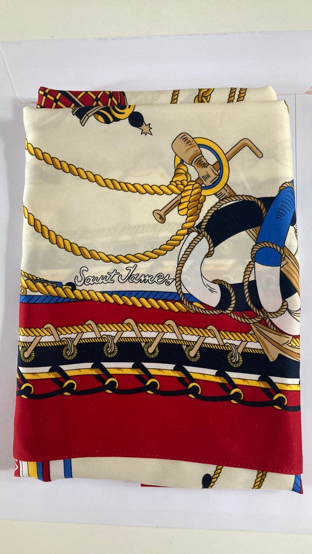 1990 Vintage Sjaal Shawl Saint James Nautisch Thema, Ophalen