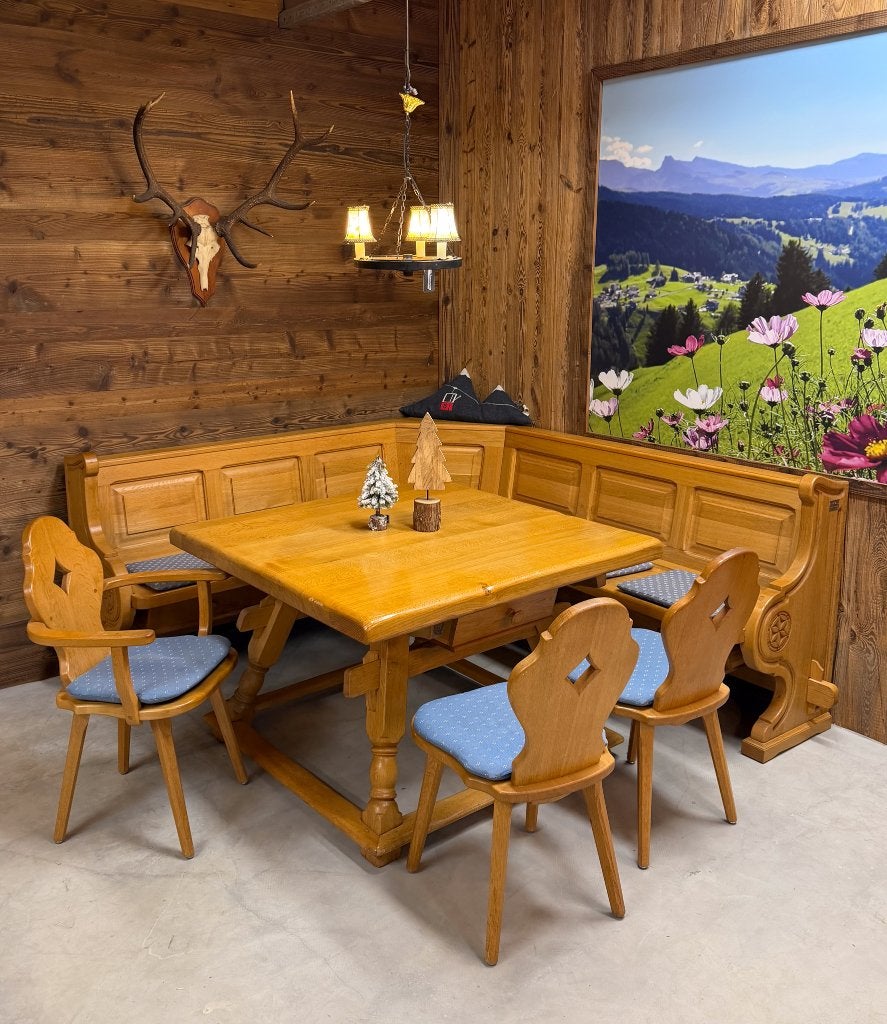 Eiken Oostenrijkse Stube set | Hoekbank tafel en stoelen, Ophalen