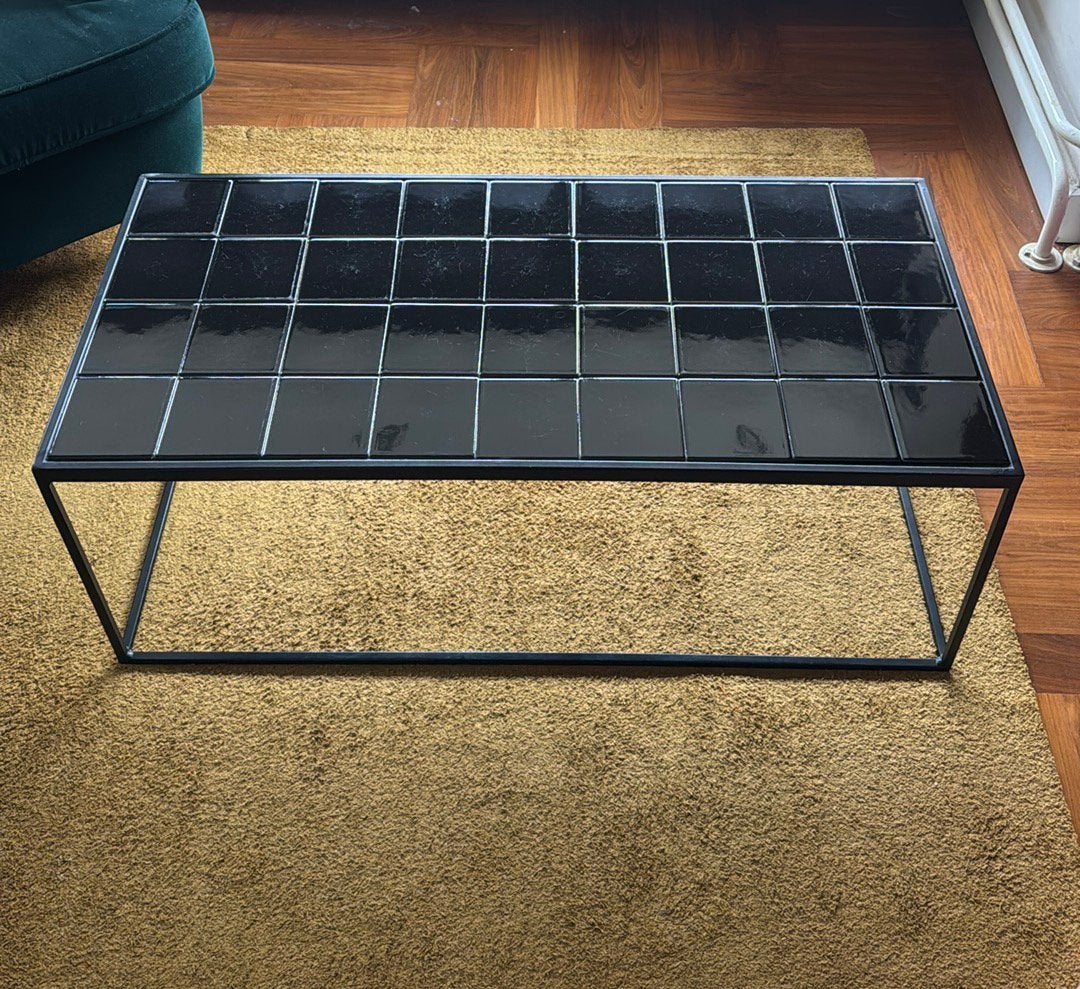 Zuiver glazed salontafel, Ophalen, Gebruikt, Rond, 50 tot 100 cm