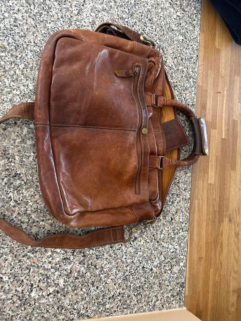 Leren cowboys bag - Bruin, Overige merken, Gebruikt, Bruin, Ophalen of Verzenden