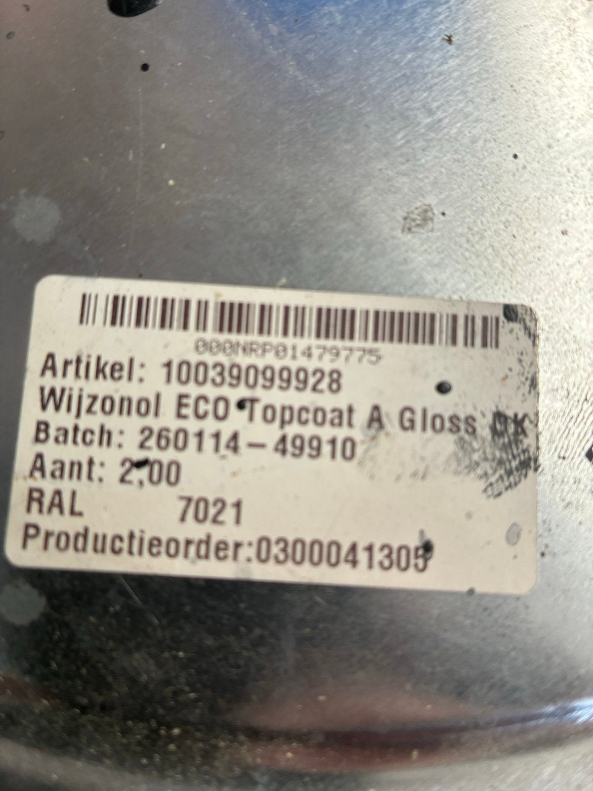 Wijzonol ECO Topcoat A Glans RAL 7021 (5x 1L), Ophalen of Verzenden, Nieuw, Overige typen