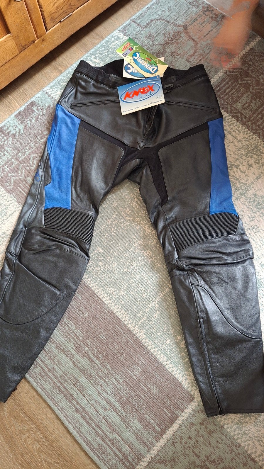 Nieuwe MQP motorbroek - Leer, zwart/blauw, Nieuw met kaartje, Broek | leer, Heren, MQP