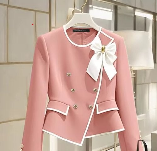 Roze blazer met witte biezen, nieuw met prijskaartje, Maat 42/44 (L), Nieuw, Ophalen of Verzenden, Jasje