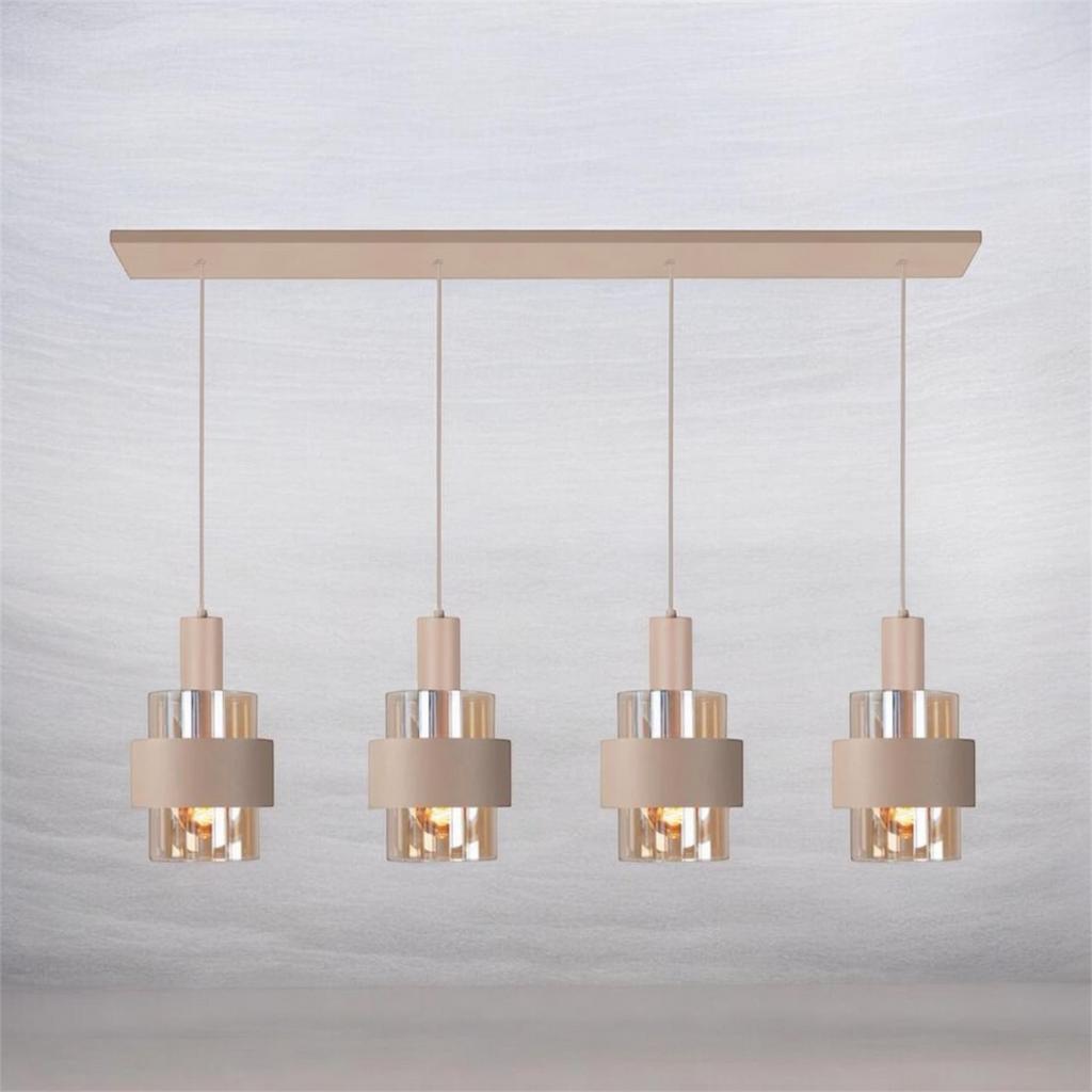 Hanglamp- Marrone- beige / taupe nu €298!, Huis en Inrichting, Lampen | Hanglampen, Ophalen of Verzenden, Nieuw, Glas, 75 cm of meer