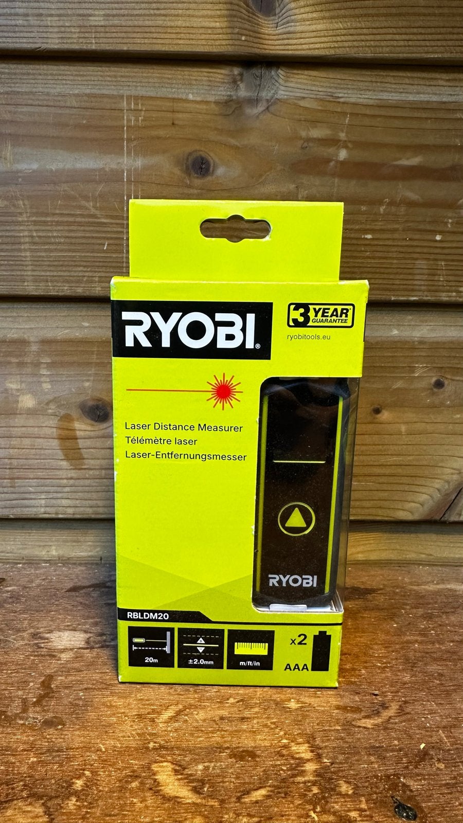 Ryobi RBLDM20 Laser Afstandsmeter - Nieuw in doos, Ophalen of Verzenden, Nieuw, Afstand