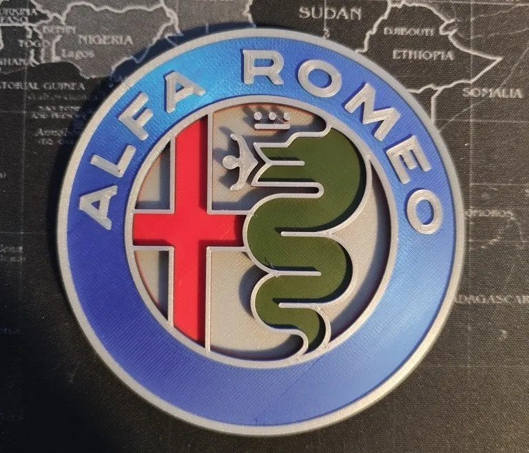 3D Geprint Alfa Romeo Logo - Uniek Decoratiestuk, Ophalen of Verzenden